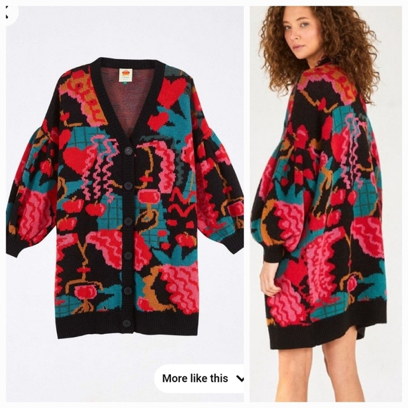 FARM Rio Sweaters - S/M Farm Rio Lovers Apple Cardigan